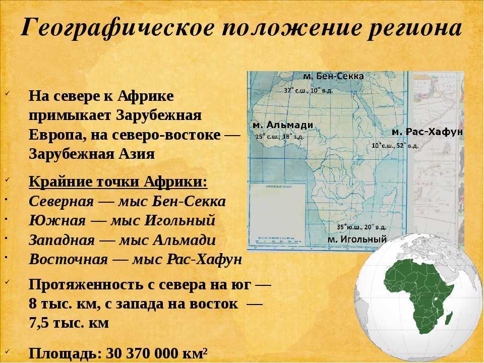 Крайние материковые и островные точки африки ️ географические координаты