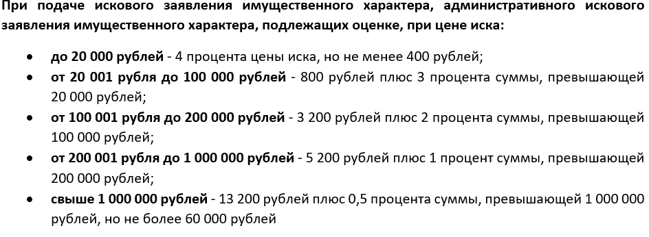 Imущественный иск не подлежащий оценке