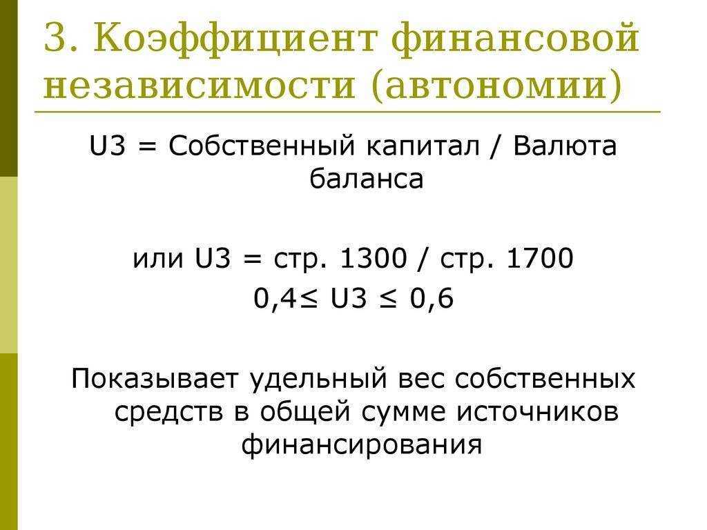 Расчет финансовых коэффициентов  торговой организации
