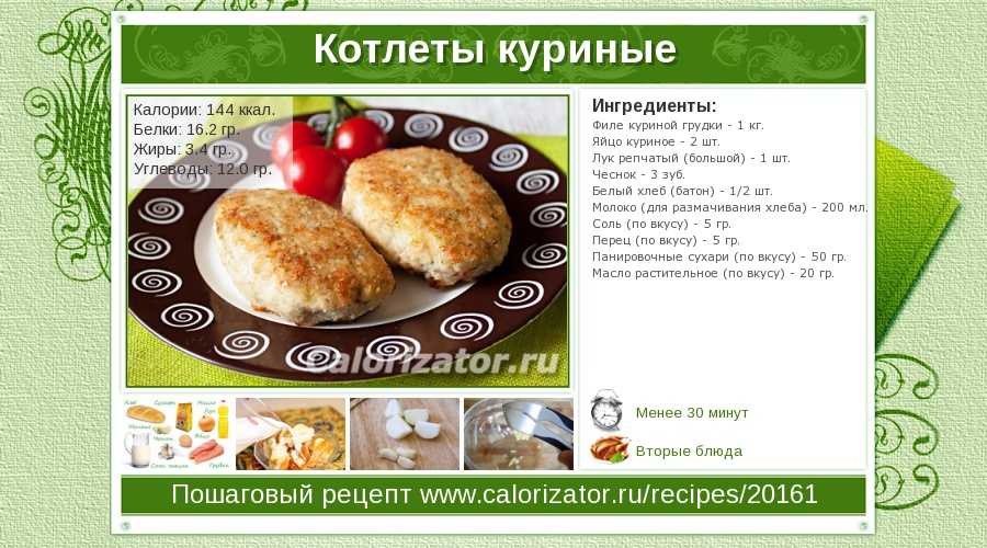 В процессе термической обработки сырая котлета теряет примерно пятую часть 20 процент своего веса 15 граммов и в итоге готовая котлета весит примерно 60 грамм при той же калорийности так как вес она теряет исключительно за счёт воды
