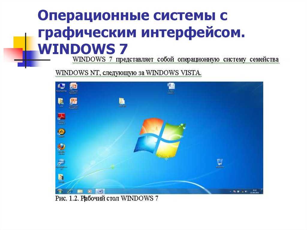 Презентация графический интерфейс windows  доклад, проект