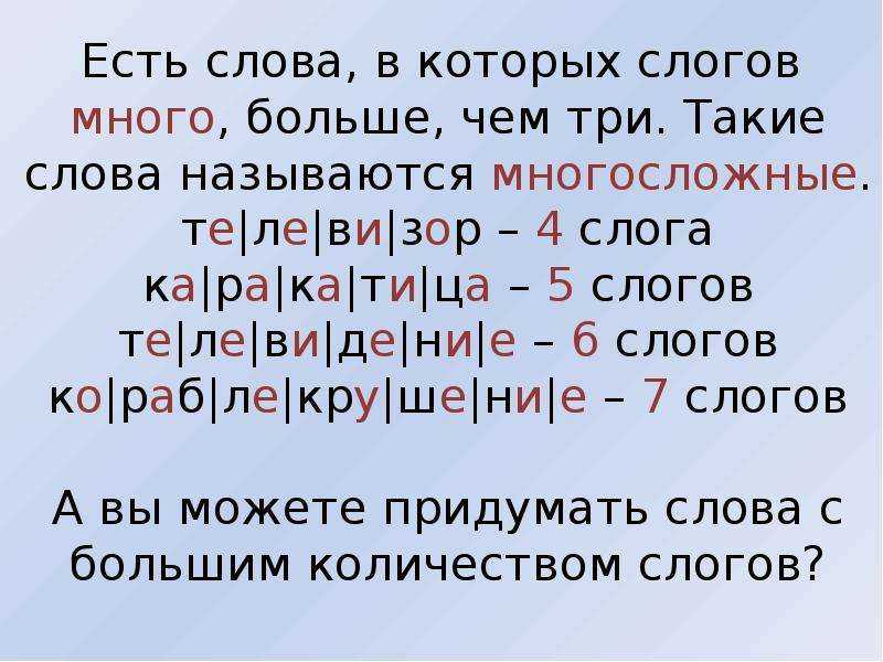 Как определить слоги, правила деления слогов в русских словах