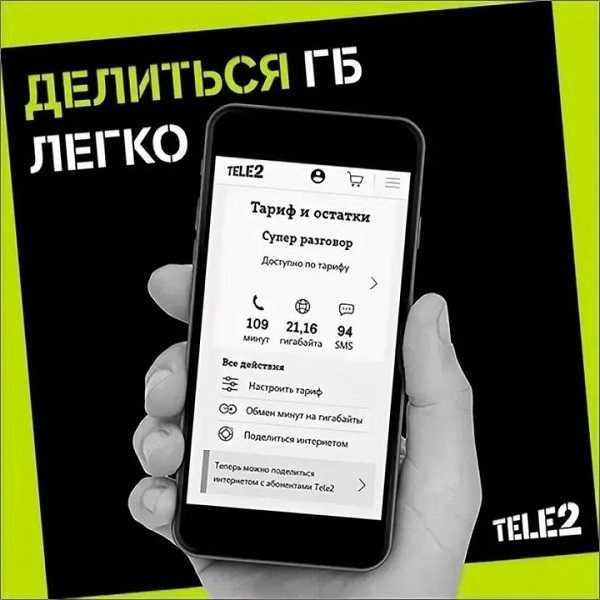 Как делится гигабайтами интернета теле2 с другим абонентом
