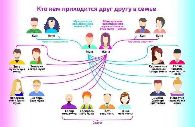 Родство кто кому приходится таблица. названия родственных связей в семье