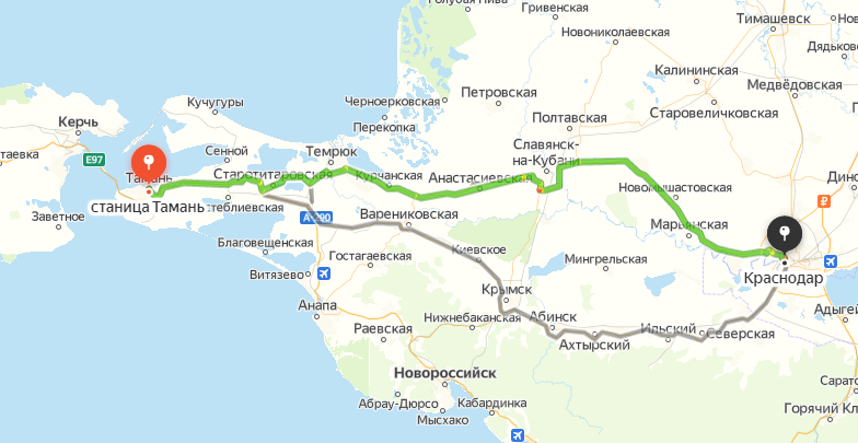 Расстояние между краснодаром и симферополем