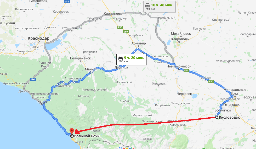 Сколько от ставрополя до моря? расстояние и километраж