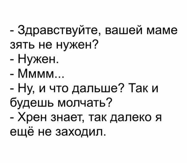 Вы наверняка слышали фразу Вашей маме зять не нужен но что она означает и как это понять Этот выражение является популярным прикольным мемом и