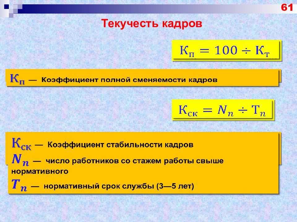 Как считается текучесть кадров за год?