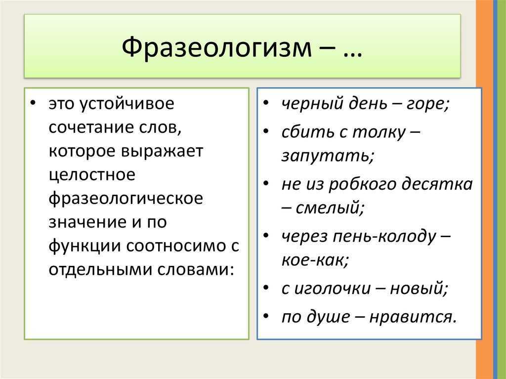 Краткий фразеологический словарь
