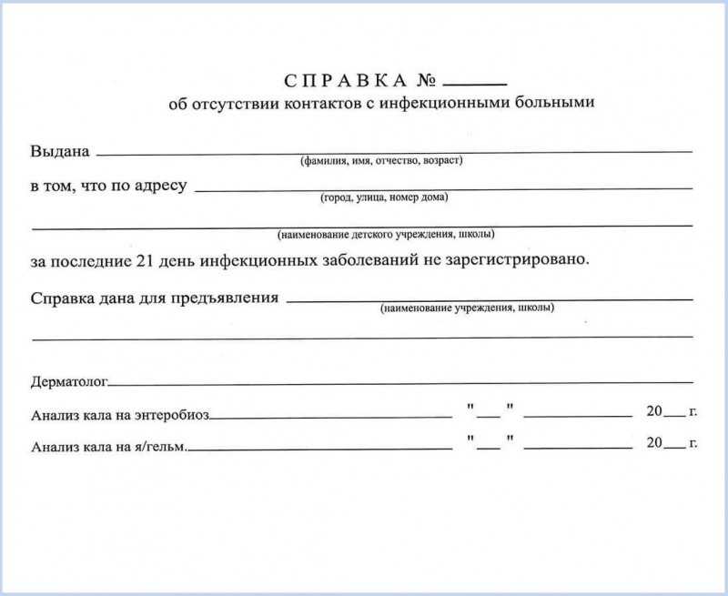 Покупка и оформление справки об эпидокружении