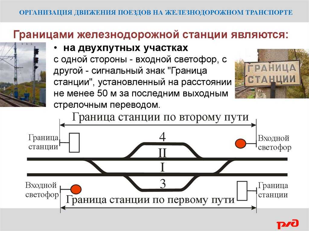 Что является границей железнодорожной станции на двухпутных участках