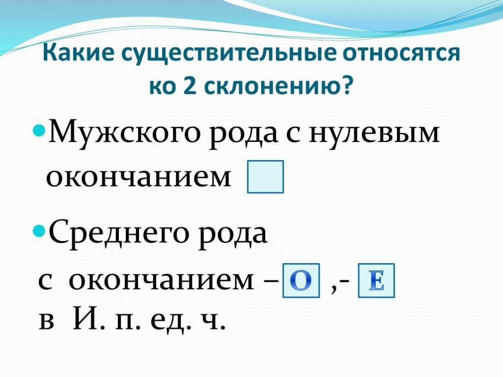 Склонение имен существительных